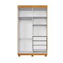 Ver imagem 6 de Guarda-Roupa 4 Portas 3 Gavetas com Espelho MDF Parma Yescasa Off White/Cinamomo
