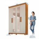 Ver imagem 3 de Guarda-roupa 4 Portas 3 Gavetas com Espelho Mdf Parma