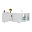 Ver imagem 2 de Berço Americano 3 em 1 com Cômoda 1 Porta 4 Gavetas Ternura Multimóveis Mp4726 Branco