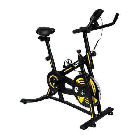 Bicicleta Spinning 4.0 Acte Sports E32 Material em Aço Suporta até 120 Kg Preto e Amarelo