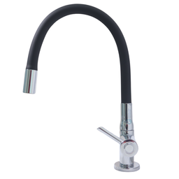 Torneira Gourmet Cozinha Metal Tubo Silicone Preta Robusta Premium Mesa 1/4v - 5
