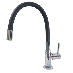 Torneira Gourmet Cozinha Metal Tubo Silicone Preta Robusta Premium Mesa 1/4v - 3