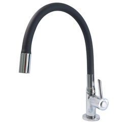 Torneira Gourmet Cozinha Metal Tubo Silicone Preta Robusta Premium Mesa 1/4v - 1