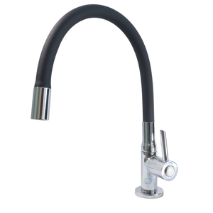 Torneira Gourmet Cozinha Metal Tubo Silicone Preta Robusta Premium Mesa 1/4v