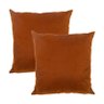 Kit 2 Capas para Almofada em Veludo Liso Quadrada Terracota - 1