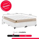 Ver imagem 3 de Cama Box Queen Couro Branco + Colchão Life D33 Pillow Top Bege 56x158x198cm - e-Shop Casa