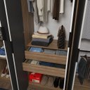 Ver imagem 6 de Guarda-roupa Casal  Roupeiro 6 Portas Corção Madeirado com Cinza Grafite