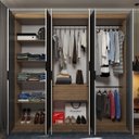 Ver imagem 7 de Guarda-roupa Casal  Roupeiro 6 Portas Corção Madeirado com Cinza Grafite