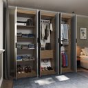 Ver imagem 5 de Guarda-roupa Casal  Roupeiro 6 Portas Corção Madeirado com Cinza Grafite