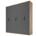 Ver imagem 1 de Guarda-roupa Casal  Roupeiro 6 Portas Corção Madeirado com Cinza Grafite