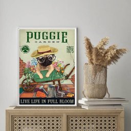 Quadro Decorativo Puggie Garden 45x34cm - com Vidro:moldura Preta - 2 Quadro Decorativo Puggie Garden 45x34cm - com Vidro:moldura Preta - 2