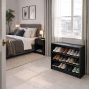 Ver imagem 3 de Balcão Mini Sapateira 100% Mdf Preto Desmontado - Suprema Móveis