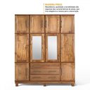 Ver imagem 5 de Guarda-roupa Casal Novak 10 Portas 3 Gavetas com Espelho Madeira Maciça Castanho - Pnr Móveis