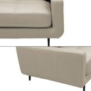 Ver imagem 5 de Sofá Decorativo Isaac 3 Lugares Sala de Estar 240cm Pés em Aço Couro Bege G88 - Gran Belo