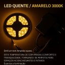 Ver imagem 2 de Espelho Flame 100x35cm Polido Bivolt Sala Salão Luxo LED Amarelo