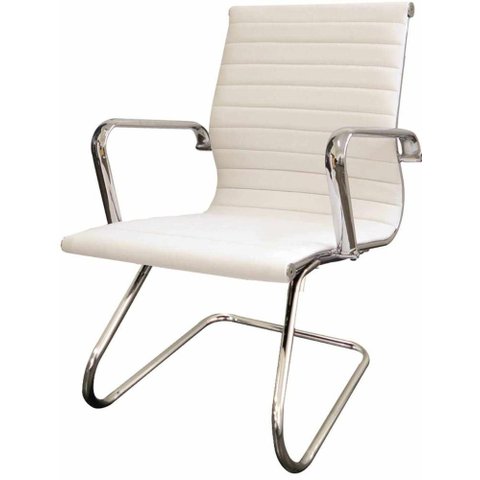 Poltrona Eames Esteirinha Fixa Branca Base Cromada - 17650