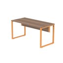 Ver imagem 6 de Escrivaninha Mesa Escritório X 150cm Industrial Walnut e Laranja Picasso Marrom