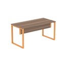 Ver imagem 3 de Escrivaninha Mesa Escritório X 150cm Industrial Walnut e Laranja Picasso Marrom