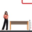 Ver imagem 5 de Escrivaninha Mesa Escritório X 150cm Industrial Walnut e Laranja Picasso Marrom
