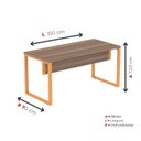 Ver imagem 4 de Escrivaninha Mesa Escritório X 150cm Industrial Walnut e Laranja Picasso Marrom