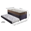 Ver imagem 2 de Bicama Viúva Box Baú com Suede Preto 120x203 com Colchão Relax Adorabile Molas Ensacadas Ecoflex