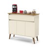 Aparador Retro Cantinho Cafe Zeus 3 Portas 1 Gaveta -pes Madeira - Moderno Cor:off-white - 5