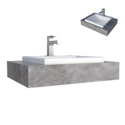 Bancada Porcelanato com Cuba Embutida Cinza 60cm Arati Cozimax - 1