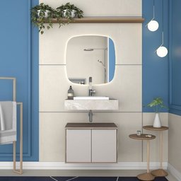 Bancada Porcelanato com Cuba Embutida Cinza 60cm Arati Cozimax - 2