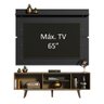 Rack Madesa Dubai e Painel para TV até 65 Polegadas com Pés Rustic/Preto 7KD8 Cor:Preto/Rustic - 4