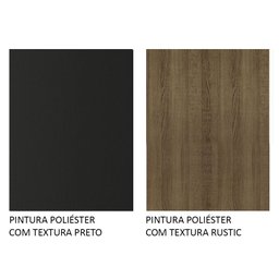 Rack Madesa Dubai e Painel para TV até 65 Polegadas com Pés Rustic/Preto 7KD8 Cor:Preto/Rustic - 8