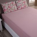 Ver imagem 1 de Jogo Cama Lençol Sonnet Queen Malha Estampada 100% Algodão 3 Peças - Flores - Rosê