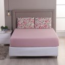 Ver imagem 3 de Jogo Cama Lençol Sonnet Queen Malha Estampada 100% Algodão 3 Peças - Flores - Rosê