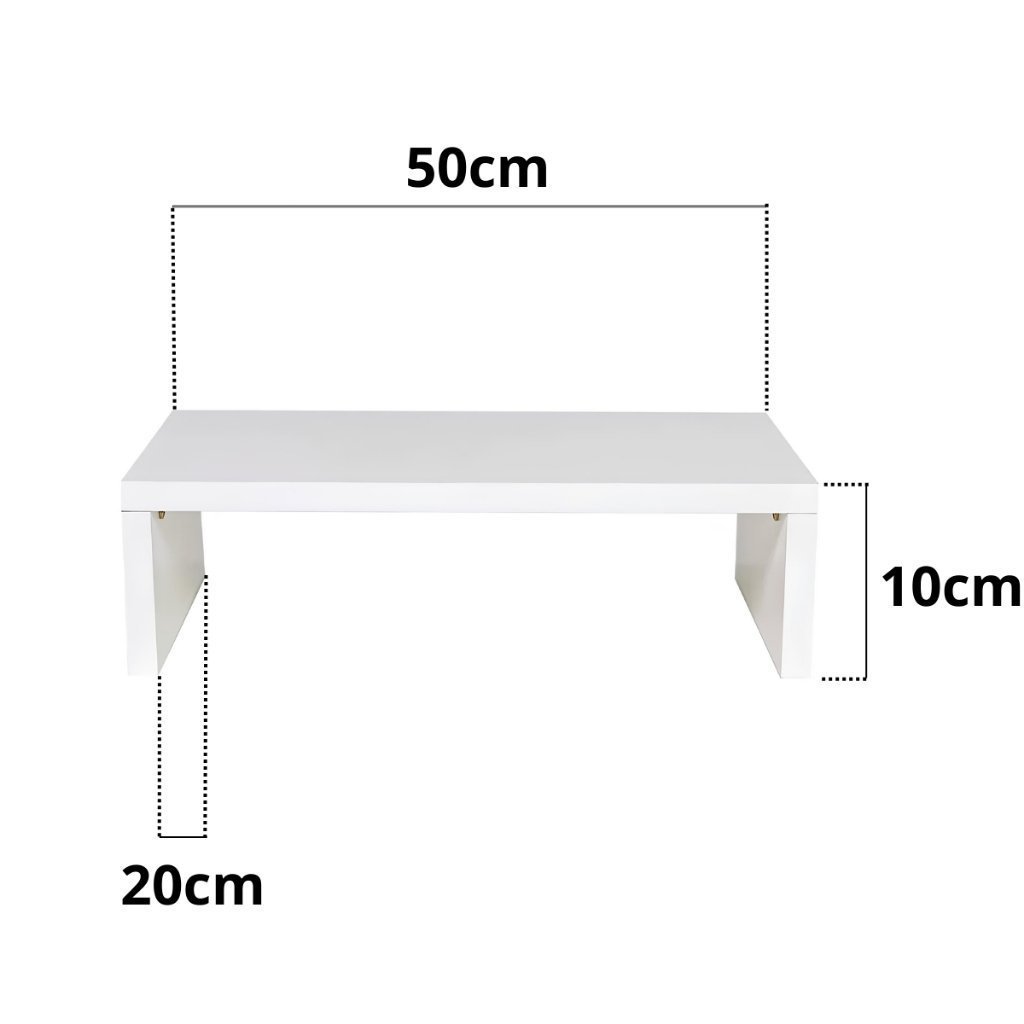 Base para Monitor Mdf 53cm Montado Home Office Suporte Apoio:simples Branco - 3