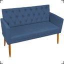 Ver imagem 2 de Kit Namoradeira Decorativa Para Sala Capitonê Com Base + 4 Poltronas Para Recepção Suede