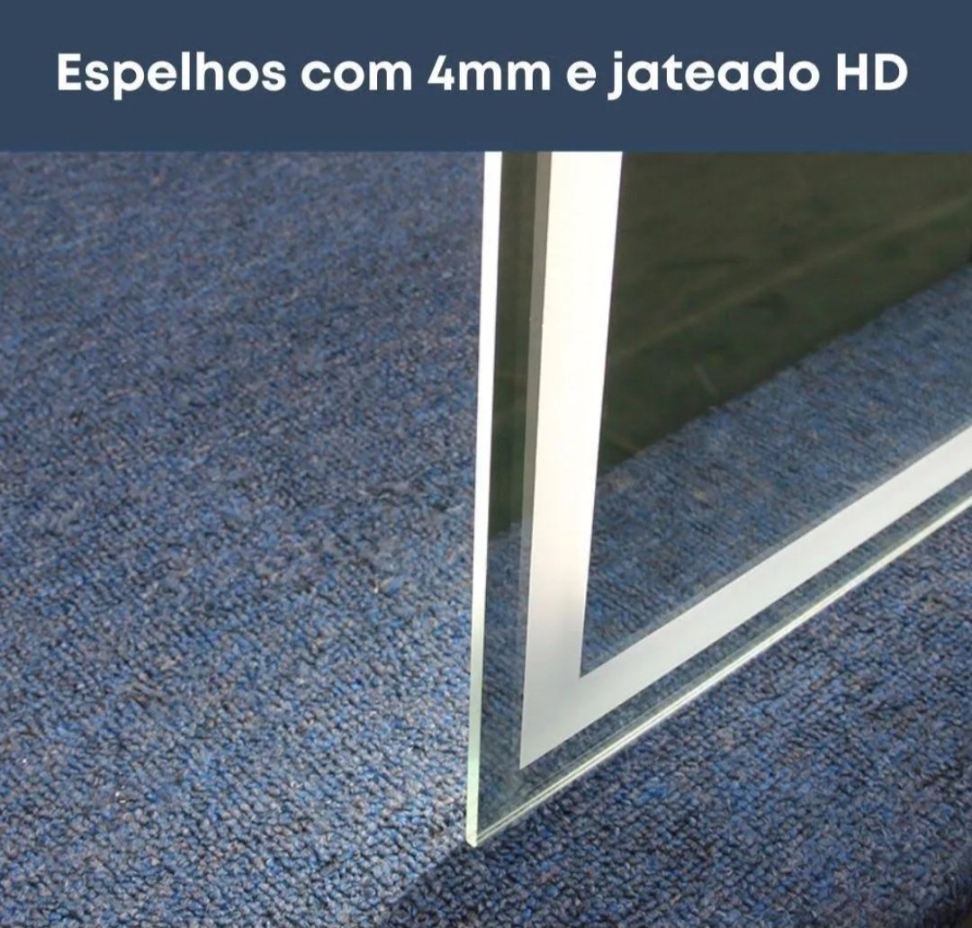 Espelho com Luz Led Jateado Iluminado Touch Screen, 60x80cm 3000k Branco Frio Bivolt - 5
