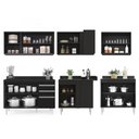 Ver imagem 6 de Armário de Cozinha Modulado de Canto 6 Peças Cp29 Balcão com Tampo Preto - Lumil Lumil Móveis