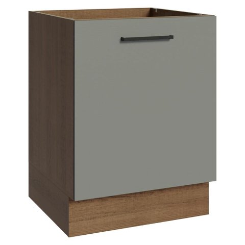 Balcão de Cozinha 60 cm 1 Porta (sem Tampo) Rustic/Cinza Agata Madesa