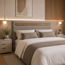 Ver imagem 1 de Cabeceira Painel Gabriela p/ Cama Queen 160cm Estofada Veludo:Cinza Claro