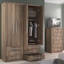 Ver imagem 6 de Guarda-roupa 4 Portas 6 Gavetas Modular 1304 Ilan Castanho
