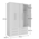Ver imagem 2 de Guarda-roupa 4 Portas 6 Gavetas Modular 1304 Ilan Castanho