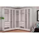 Ver imagem 4 de Quarto Casal Modulado Rizon 3 Peças (2 Guarda Roupas + 1 Closet) QC210 Branco - Novo Horizonte