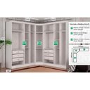 Ver imagem 3 de Quarto Casal Modulado Rizon 3 Peças (2 Guarda Roupas + 1 Closet) QC210 Branco - Novo Horizonte