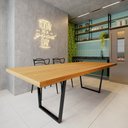 Ver imagem 1 de Mesa Industrial para Área Gourmet Madeira Maciça Lanna com Ferragem 3,00 X 1,00 Preto