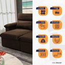Ver imagem 6 de Sofá Retrátil Reclinável Paris 1,80m Suede Velut Marrom Molas no Assento - King House