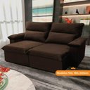 Ver imagem 4 de Sofá Retrátil Reclinável Paris 1,80m Suede Velut Marrom Molas no Assento - King House