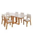 Ver imagem 2 de Conjunto Sala de Jantar 6 Lugares Jady Tampo Retangular MDF Bege