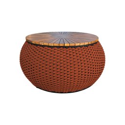 Mesa de Centro Barril Alumínio Corda Náutica Terracota - 1