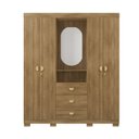 Ver imagem 5 de Guarda-Roupa Casal Capelinha 4 Portas 3 Gavetas Espelho Aurora Nature Brisa Marrom