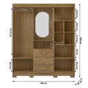 Ver imagem 3 de Guarda-Roupa Casal Capelinha 4 Portas 3 Gavetas Espelho Aurora Nature Brisa Marrom