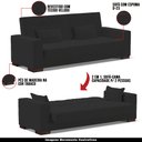 Ver imagem 3 de Sofá Cama Decorativo 210cm Beesley Veludo Preto - Gran Belo